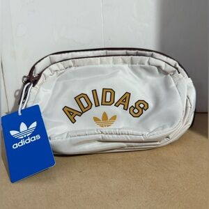 Adidas Cream and Brown Waist Bag